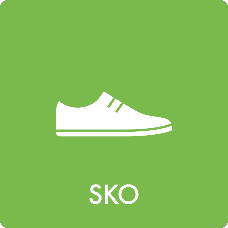 Affaldsskilt Sko, Plast 240 x 240 mm AF3604P240x240