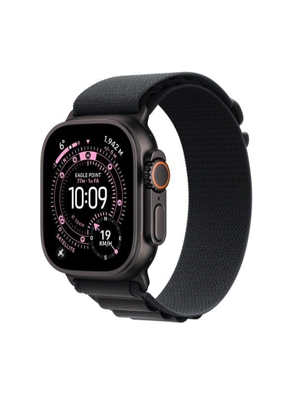 Apple Watch Ultra 3 GPS + Cellular 49mm Black Titanium Case with Black Alpine Loop - Medium