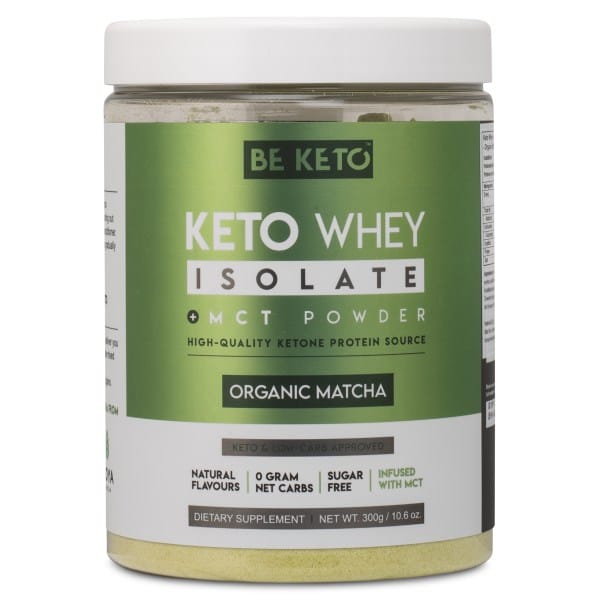 BeKeto KETO Whey Isolate + MCT, Organic Matcha, 300 g