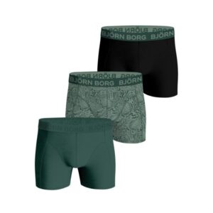 Björn Borg Cotton Stretch Boxer 3-pack, S, Shades of Green