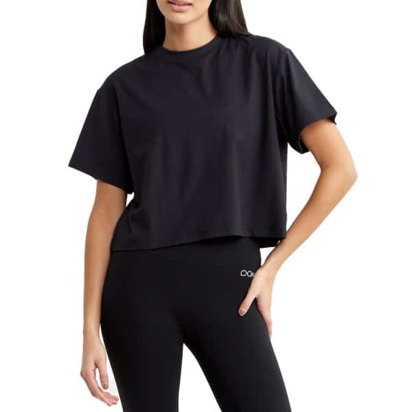 Drop Of Mindfulness Butter Soft Cropped Tee, L, Sort