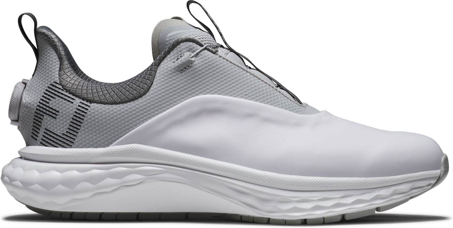 FootJoy Quantum BOA Vandtætte Herre Golfsko Uden Spikes - White/Grey/Black - Str. 45 Normal