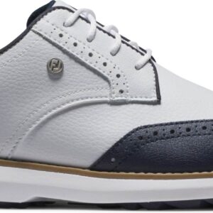 FootJoy Traditions (2025) Vandtætte Dame Golfsko Uden Spikes - White/Navy/White - Str. 40 Normal