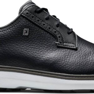 FootJoy Traditions Blucher Vandtætte Herre Golfsko Uden Spikes - Black/Grey/White - Str. 44 Normal