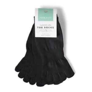 Funq Wear 3-pak Tåstrømper Bomuld Dame, 38-40, Sort