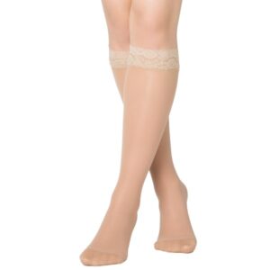 Funq Wear Lace Kompressionsstrømper Nylon 15-18 mm, 42-43, Naturally Nude