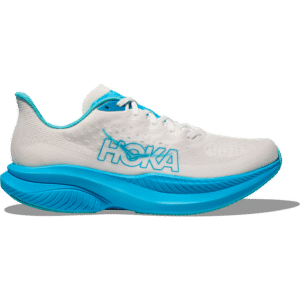 Hoka Men's Mach 6 Road Running Shoes - White/Skyward Blue