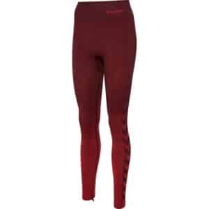 Hummel MT Fade Seamless Mid Waist Tights - Bitter Chocolate / Mineral Red - Træningstøj til Kvinder