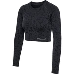 Hummel MT PI Seamless Crop T-Shirt L/S - Black - Størrelse: Large - Træningstøj til