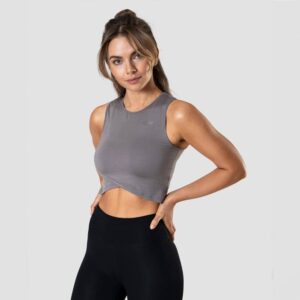 ICANIWILL Nimble Cropped Tank – Grey - Træningstøj til Kvinder