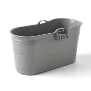 Isbad - XL - 123cm - grå - Ekstra kraftig plast og forbedret siddekomfort - Tubfamily