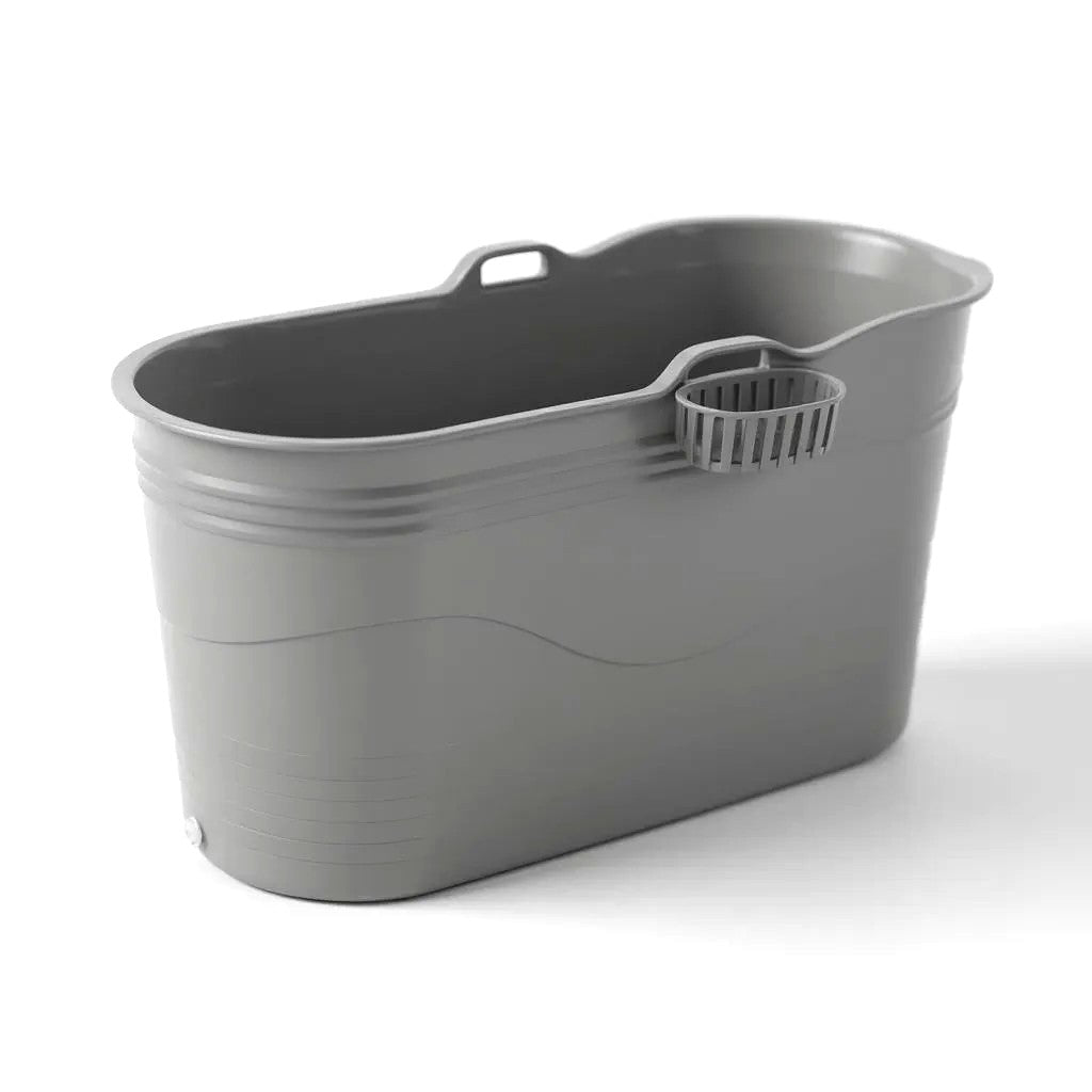 Isbad - XL - 123cm - grå - Ekstra kraftig plast og forbedret siddekomfort - Tubfamily