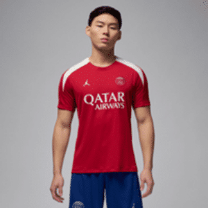 Jordan Maskinstrikket Paris Saint-Germain Strike Fourth Dri-FIT Fodboldtrøje Med Korte Ærmer Rød