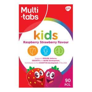 Multi-Tabs Kids Hindbær/Jordbær - 90 tyggetabl.