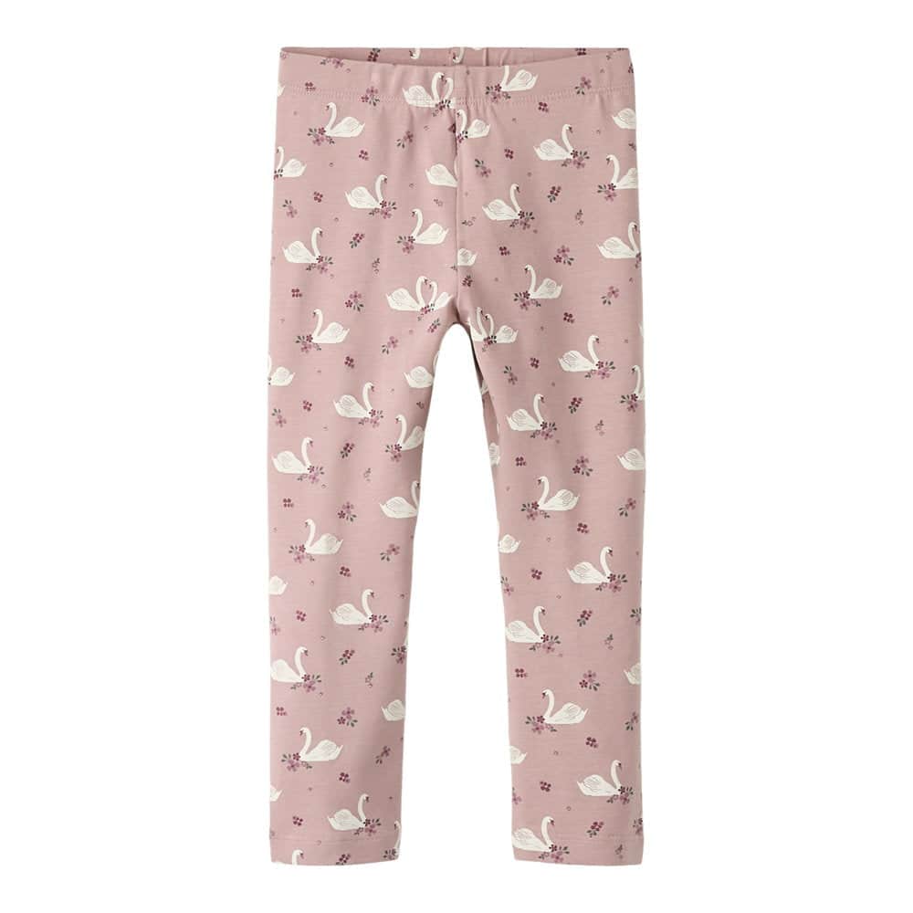 Name It Leggins Med Svane Print, Str. 92-116 - 104