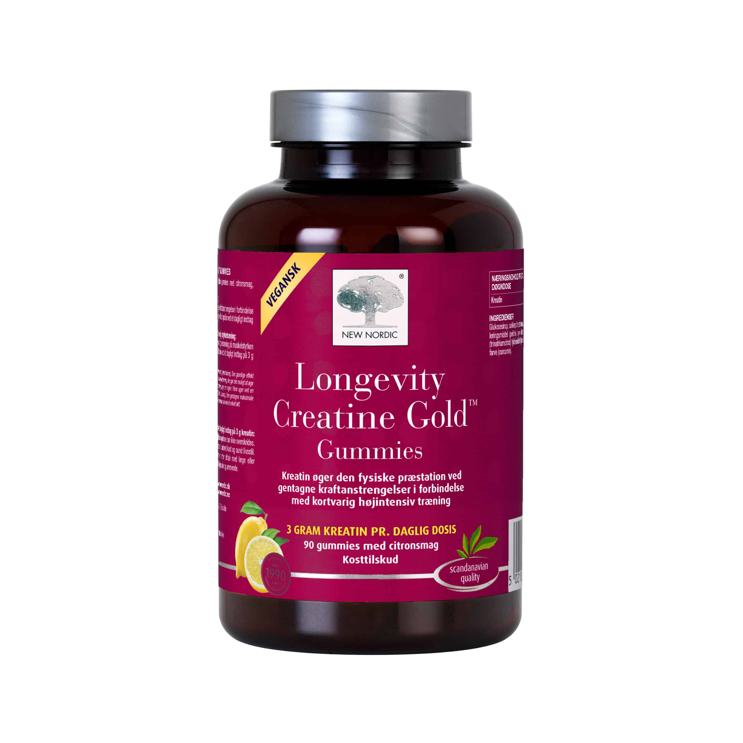New Nordic Longevity Creatine Gold Gummies 90 stk