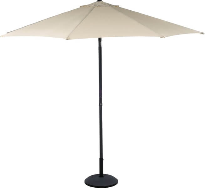 Parasol 3 m med 6 ribber 140 gram/m2 med hejs champagne