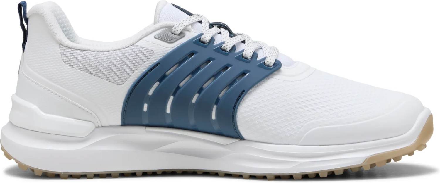 Puma IGNITE Elevate 2 Vandtætte Herre Golfsko Uden Spikes - Puma White/Dark Indigo/Ice Coffee - Str. 44 1/2 Normal