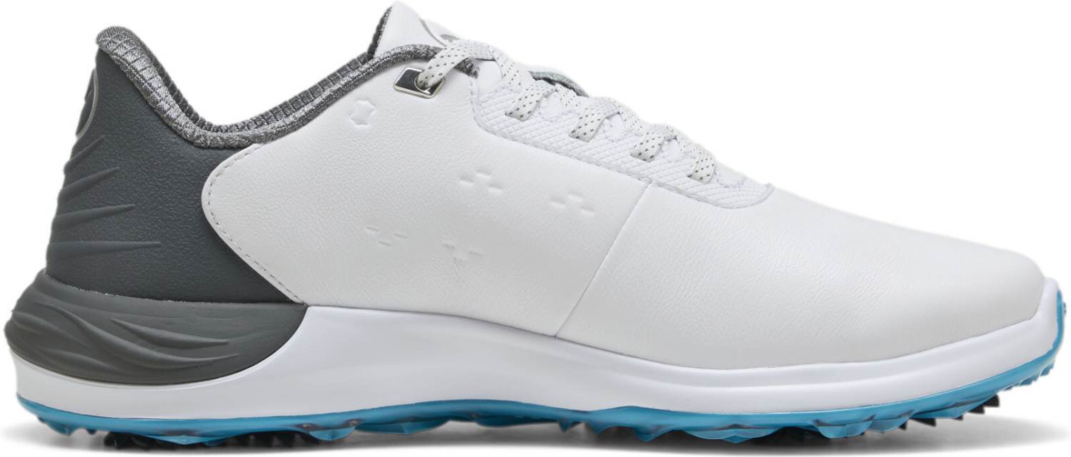 Puma Phantomcat Nitro Plus Vandtætte Herre Golfsko Med Spikes - Puma White/Slate Sky/Speed Blue - Str. 40 1/2 Normal