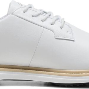 Puma ROYALE Vandtætte Herre Golfsko Med Spikes - Puma White/Leather Brown - Str. 46 Normal