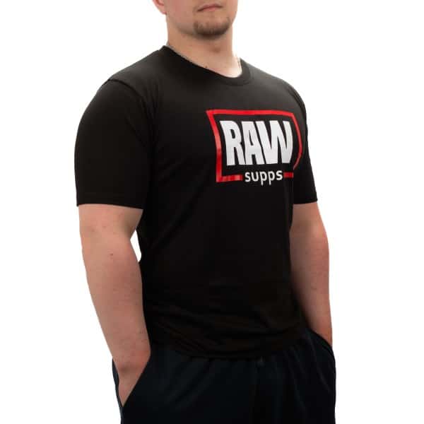 RAW Supps Logo Tee, L, Black