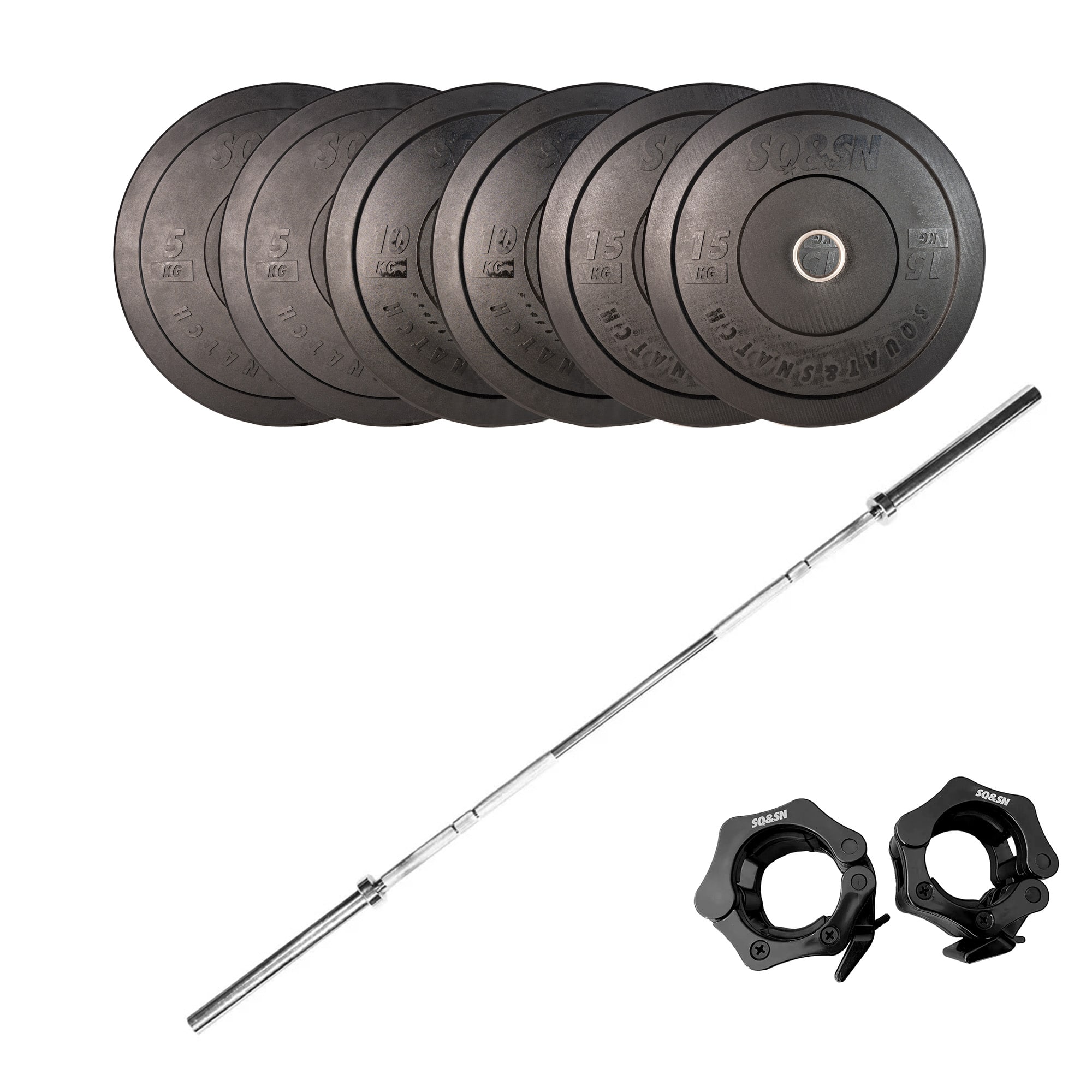 SQ&SN OL Vægtstangssæt 80 kg Sort