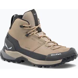 Salewa Women's Puez Leather Mid PTX Vandresko - Beige/Grå