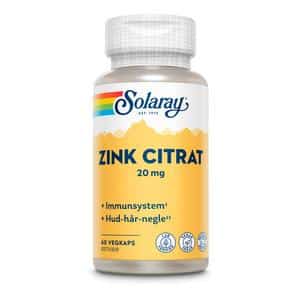 Solaray Zink Citrat 20 mg - 60 kaps.