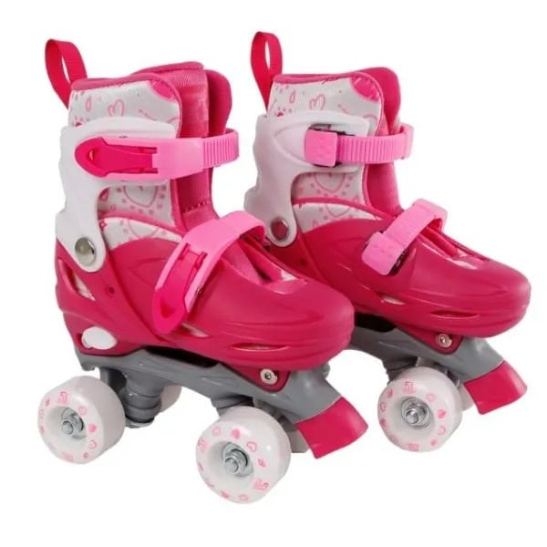 StreetRider Rulleskøjte Side-by-Side Pink - Justerbar over hele 4 Sko-numre! Str. 31-34