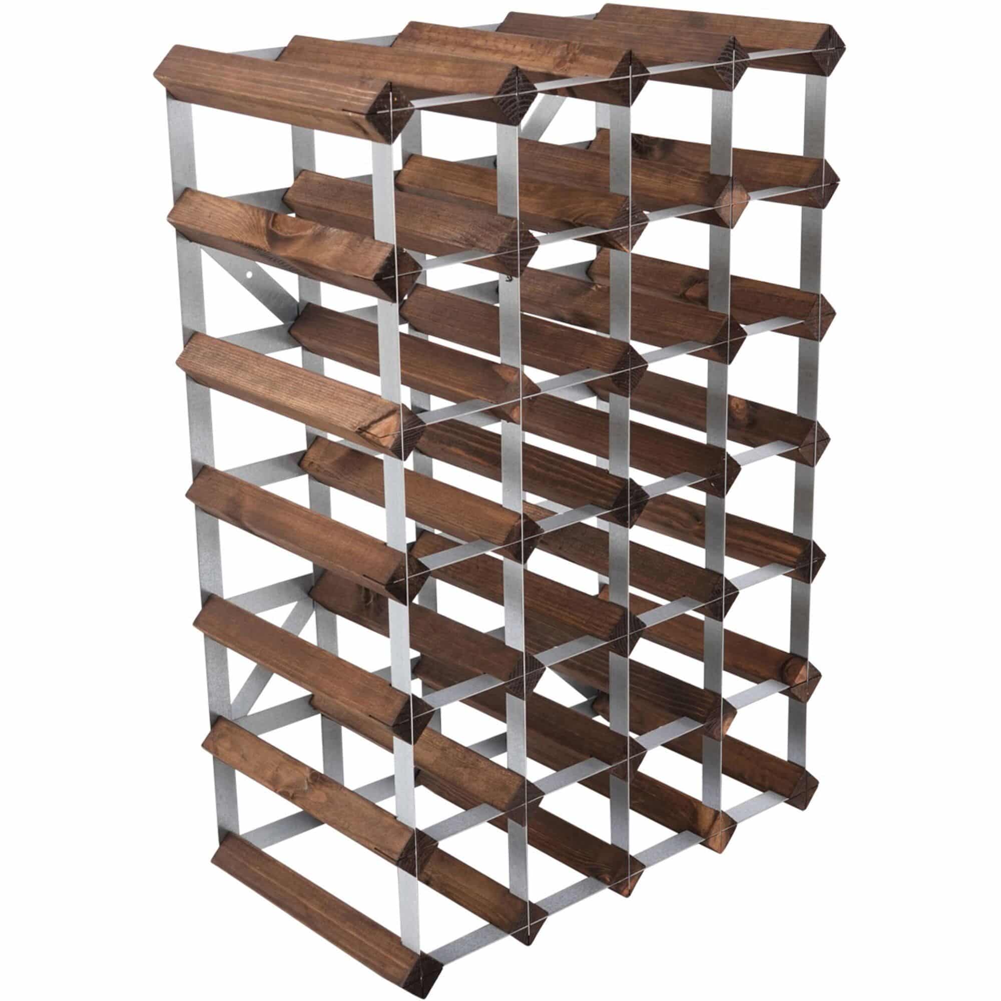 Traditional wine rack Vinreol Saml-Selv Mørk Eg 30 flasker
