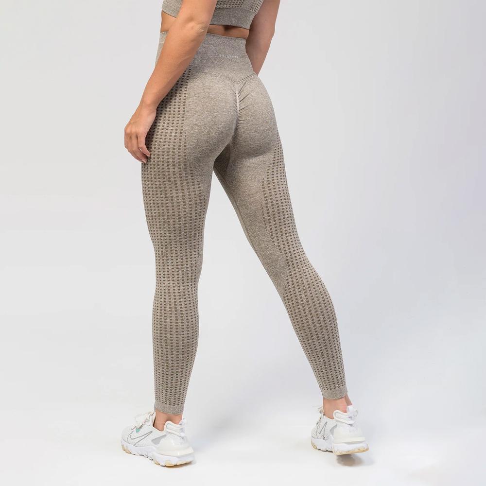 V3 Apparel Empower Seamless Scrunch Leggings – Beige Marl - Træningstøj til Kvinder