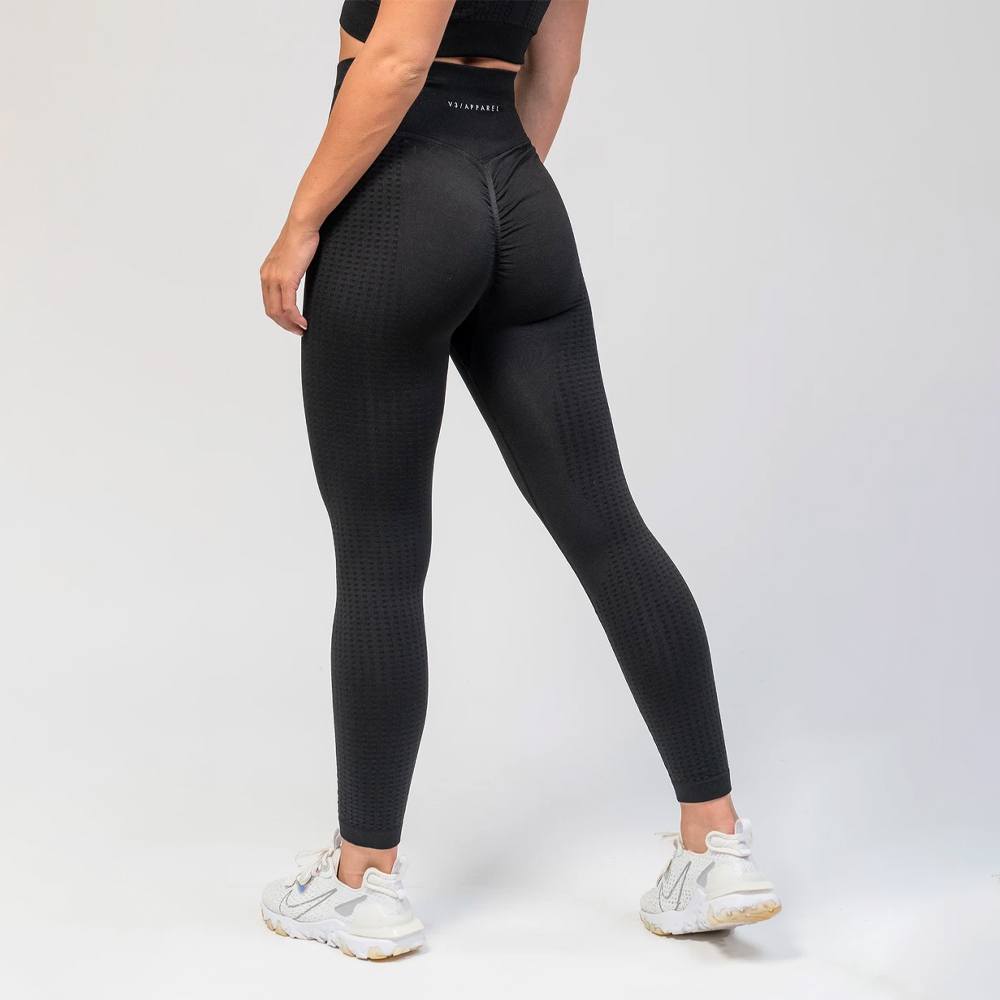 V3 Apparel Empower Seamless Scrunch Leggings – Black - Træningstøj til Kvinder