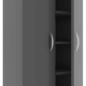 VCM NORDIC Ulas 8-rum skoskab, m. 2 låger, 7 hylder - antracitgrå træ