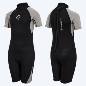 Watery våddragt til børn - Kortærmet Duncan (3mm) - Sort - Våddragt til paddleboard/SUP
