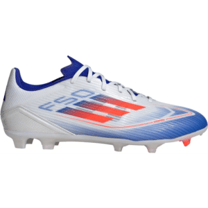 adidas F50 League MG Soccer Cleats - Cloud White/Solar Red/Lucid Blue