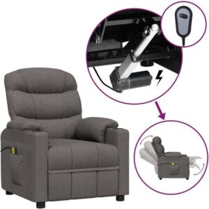 vidaXL eldrevet massagestol stof mørkegrå