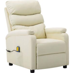 vidaXL massagestol kunstlæder cremefarvet