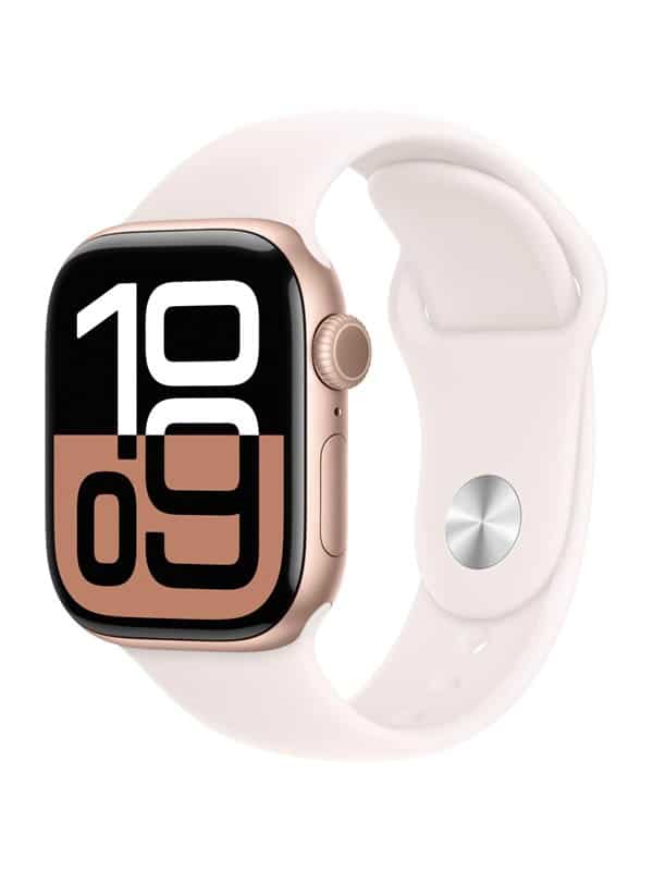 Apple Watch Series 10 GPS + Cellular 42mm - Rose Gold Aluminium Case with Light Blush Sport Band - M/L