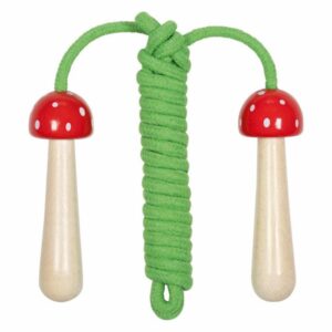 Goki Skipping Rope Wooden Handles Mushroom