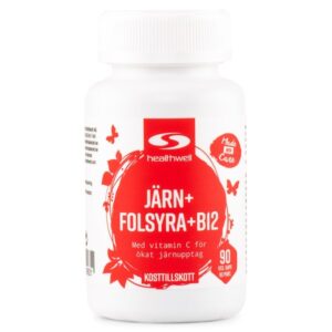 Healthwell Jern, Folsyre, B12, 90 kapsler
