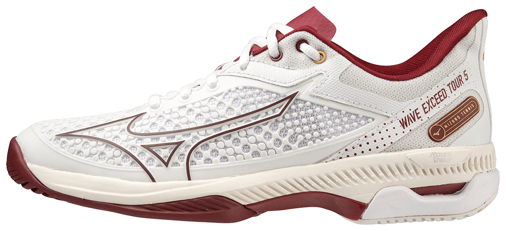 Mizuno Wave Exceed Tour 5 AC Women Padelsko (White/Cabernet/Papyrus) - 41