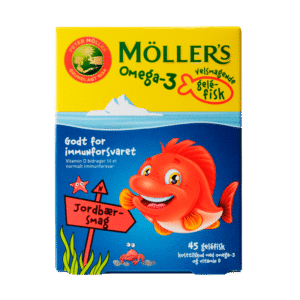 Møllers Omega-3 Fisk Jordbærsmag (45 stk)