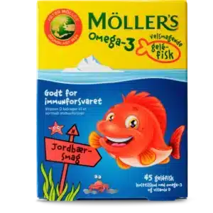 Moller's Omega-3 Gelefisk Jordbær 45 Pieces