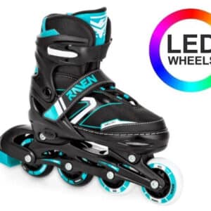 Raven Helixi Inliners Rulleskøjte m. LED-lys i de 2 forreste hjul - Justerbar over hele 4 Sko-numre Str. 34-37