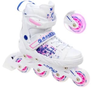 Raven Meia Inliners Rulleskøjte med LED lys i forhjul - Justerbar over hele 4 Sko-numre! Str. 28-32