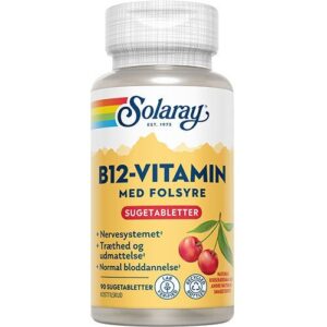 Solaray B12 vitamin med folsyre sugetab, 90tab.
