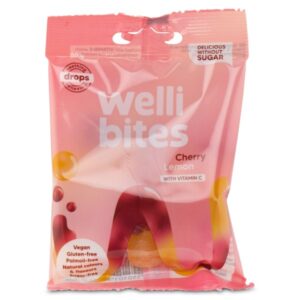 Wellibites Drops med Vitamin C, Kirsebær & Citron, 50 g