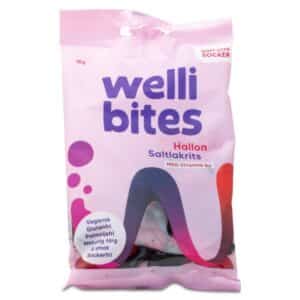 Wellibites Hindbær & Saltlakrids, 70 g