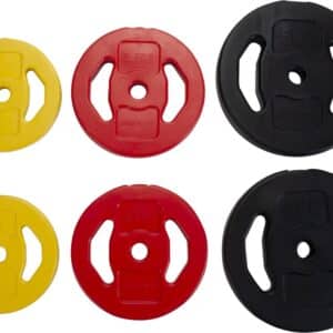 Billigt aerobic vægtskive-sæt (18 kg) (farvet) (2. sortering)