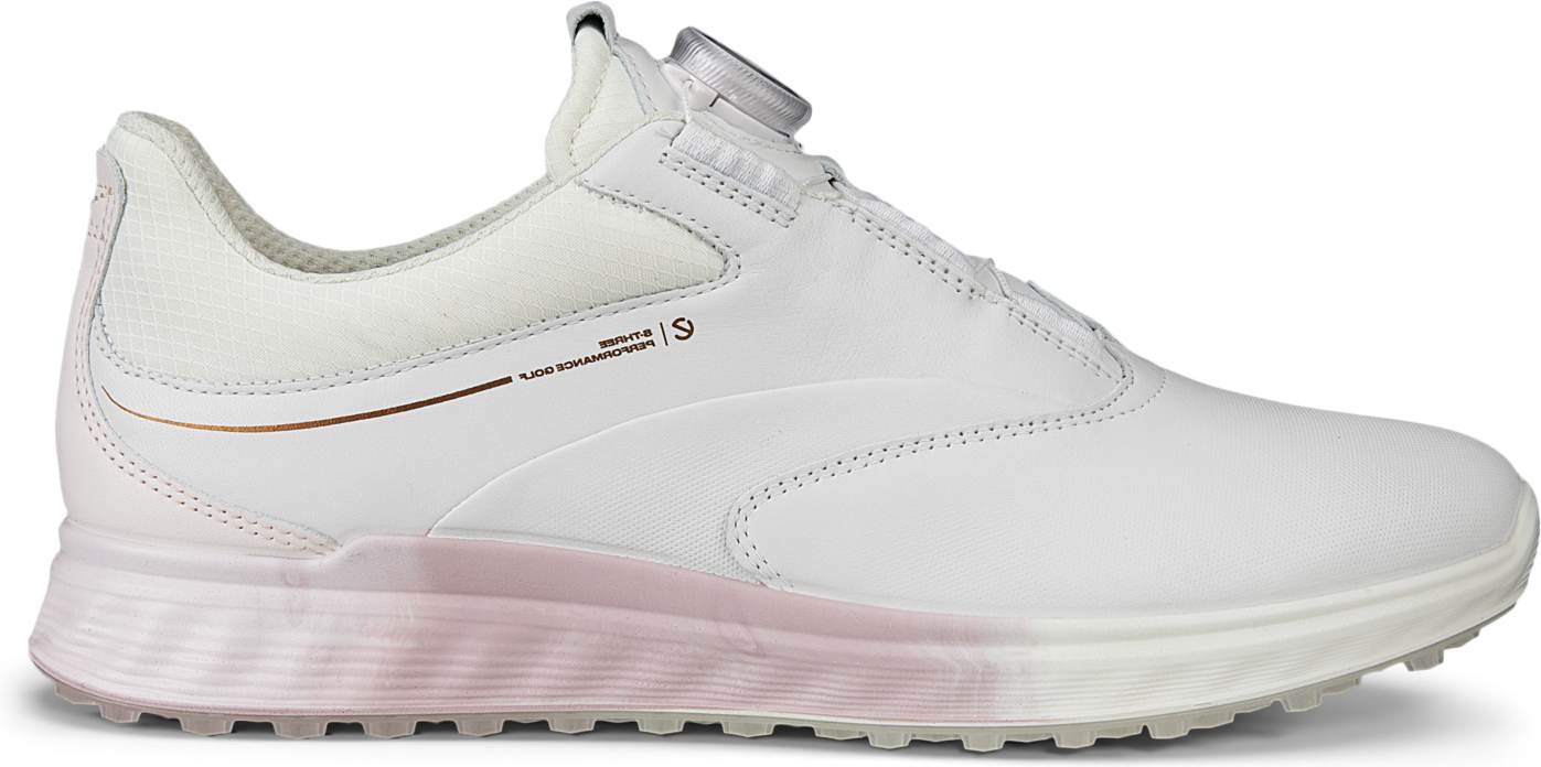 Ecco S-Three BOA Vandtætte Dame Golfsko Uden Spikes - White/Delicacy/White - Str. 36 Normal